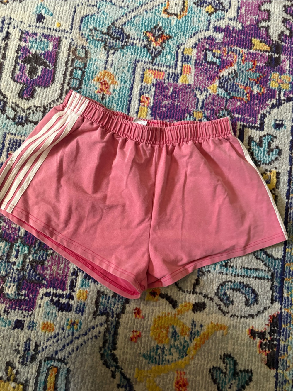 SHEIN Pink women's Shorts with White Side Stripes